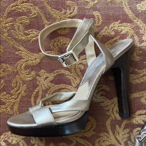 Michael Kors Gold leather platform heels